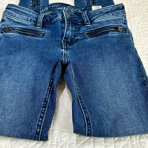 Free People We The Free Moto Jet Zip Skinny Baltic Crop Ankle Jeans Size 25 - Picture 2 of 7